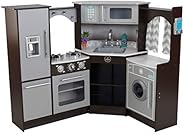 KidKraft Ultimate Corner Play Kitchen with Lights & Sounds, Brown/W