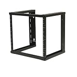 NavePoint 9U Wall Mount Open Frame 19 Inch Server Equipment Rack Threaded 16 inch Depth Black