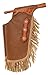 Tough 1 Premium Smooth Leather Chinks with Basketweave Filigree, Tan, Large
