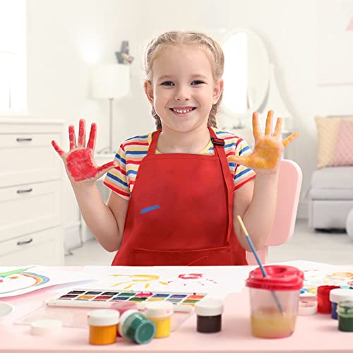 SUNLAND Kids Apron and Hat Set Children Chef Apron for Cooking Baking Painting