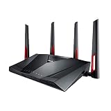 ASUS Dual-Band Gigabit WiFi Gaming Router (AC3100) with MU-MIMO, supporting AiProtection network security by Trend Micro, AiMesh for Mesh WiFi system, and WTFast game Accelerator (RT-AC88U)
