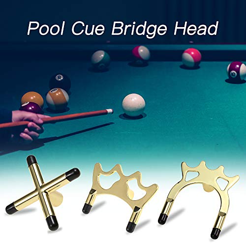 Godyluck 1 PCS Metal Pool Cue Bridge Head Billiards Rod Rack Pool Bridge Head Cue Stick Pole Rack