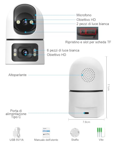 GENBOLT Wi-Fi Security Camera for Indoor, Baby Camera | 2MP+2MP, 360° view, AI detection, baby monitor, two-way audio, automatic tracking, 2.4&5GHz