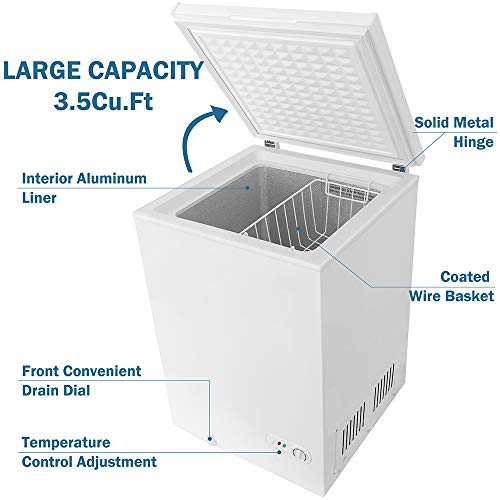 Northair-Chest-Freezer-35-Cubic-Feet-with-Removable-Basket-Free-Standing-Top-Open-Door-Freezers-4-to-68-Adjustable-TemperatureFront-Defrost-Water-DrainEnergy-savingUL-Certified