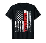 American Flag Baseball Team Gift T-Shirt