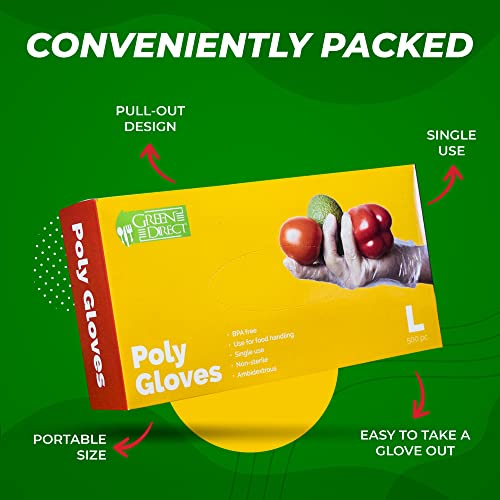 Disposable PE Plastic Clear Gloves, BPA, Rubber, Latex Free, For Safe Cooking Prep, Kitchen