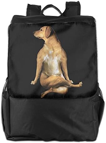 Yoga Golden Retriever Black Waterproof Trekking Camping Knapsack Multifunctional Unisex Luggage & Travel Bag Backpack