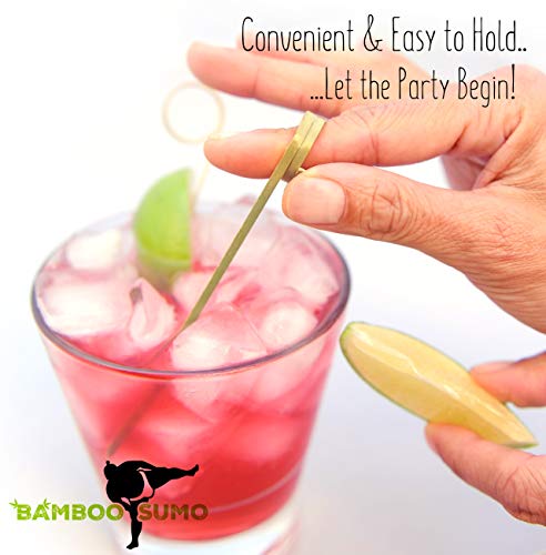 4" Cocktail Picks | Bamboo Sticks | Wooden Skewers| Fancy Toothpicks for Appetizers. Food Picks and Wood Cocktail Skewers . Party Supplies for Wedding Events, Thanksgiving, Christmas and Holidays