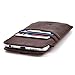 Dockem Provincial Wallet Sleeve for iPhone SE 2/3, 12/13 Mini, 8, 7, 6, 6S (5.4/4.7 inch) – Vintage Vegan Leather Pouch Cover with 2 Card Holder Slots [Brown]