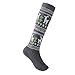 Ski Socks Toddler 3 Pack Elk Pattern Thicken Cotton Warm Winter Sport Socks 3-8 Years (Black + Green + Grey)