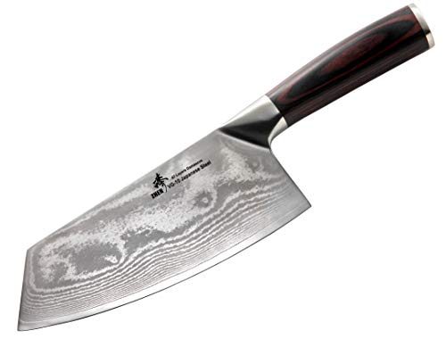 ZHEN Japanese VG-10 67 Layers Damascus Steel Vegetable Cleaver Chopping Knife 7-inch