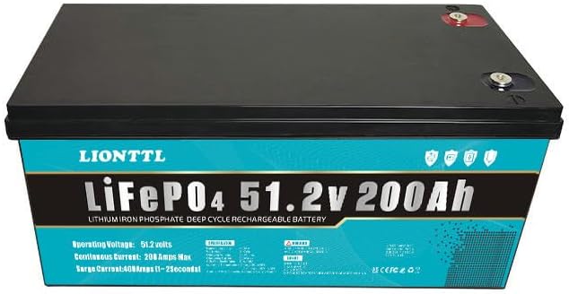LiFePO4 Leisure Battery 48V 200Ah 10240Wh 51.2V PV Storage 2 x M8