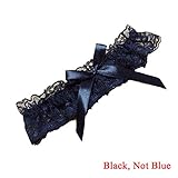 MMTTAO Women's Wedding Garter for Bridal Leg Ring Sexy Lingerie Lace Bow Plus Size Stretch Prom Garters - Black