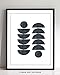 Abstract Half Circles Black&White Wall Art | 11x14 UNFRAMED Print | Nordic Modern Mid Century Wall Decor.