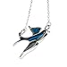Best Handcrafted Blue Green Abalone Paua Bird Pendant Silver Mood Necklace Jewelry Gift for Women Girls
