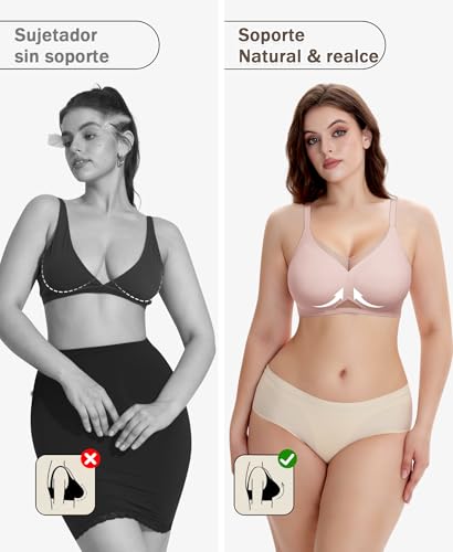 Ganado Women's Wireless Bra Lace Padded Comfort Seamless Push up Bralette