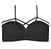 Criss Cross Cutout Bralette Seamless Bra Padded Sports Bra Workout (Black)