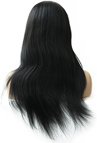 Remy Queen Full Lace Wigs 1# Jet Black Silky Straight Natural Hairline Grade 8a 8-24 inch (22 inch, 1# Jet Black)