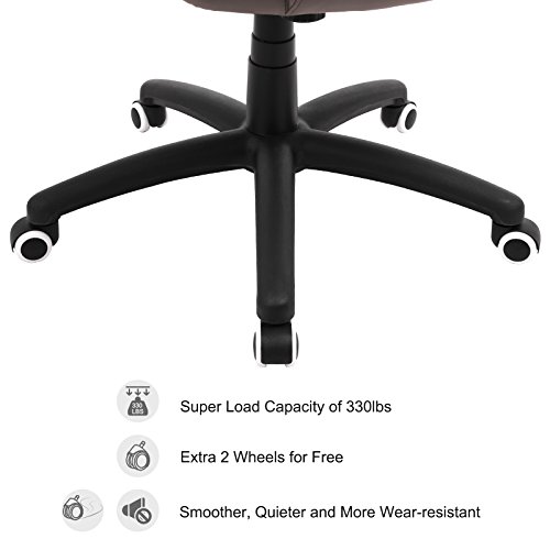 SONGMICS Thick Office Chair Executive Chair with Large Seat and Tilt Function Swivel Computer Chair Brown UOBG51BR
