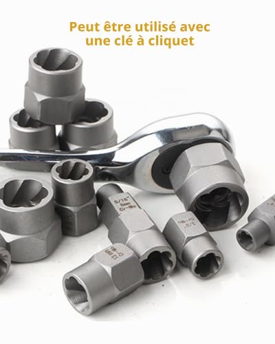 Set of 15 Screw Nut Extractors 6.35-19mm Kit Rusty Broken Bolts