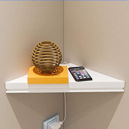 evron Wall Mount Corner Shelf,Easy to Install Metal Front Floating