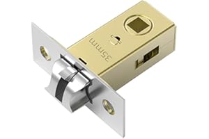 Qrity 35mm Tubular Latch, Forked Mortice Latch, Mute Door Sprung Latch, with Stainless Steel Panel for Internal Doors, Lever Door Handles