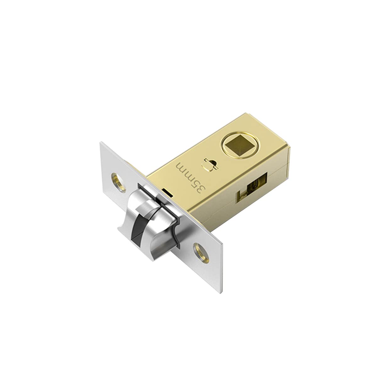 Qrity 35mm Tubular Mortice Latch, Mute Sprung Latch, with Stainless Steel Panel for Internal Doors, Lever Handles