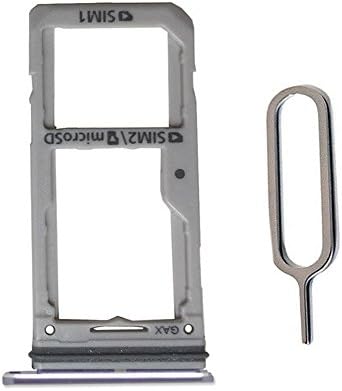 Dual SIM Card Tray &Micro SD Card Slot Holder replacement For Galaxy S8 S8+ plus (Purple Dual sim)