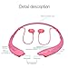 Esonstyle Bluetooth 4.0 Around-the-neck Wireless Stereo Headset Headphone Earphone with Hands-free Talking,vibrate Alert and Voice Prompt for Smartphone (pink)