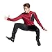Mission Men's VaporActive Stamina Lightweight 1/4 Zip Long Sleeve Pullover, Tibetan Red/Moonless Night, Large