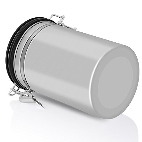 Large Coffee Container,Ground or Whole Beans Fresher for Longe,Stainless Steel Silver Vacuum Sealed Food Storage Container for Suger, Tea,Coffee(22 OZ)