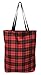 Earthwise Plaid Everyday Reusable Fashion Shopping Bag Tote Large for Grocery Gift Vacation 17 inches x 17 inches x 6 inches Proudly Made in the USA (Set of 2) (Plaid)