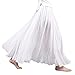 ASHER FASHION Women's Bohemian Style Elastic Waist Band Cotton Linen Long Maxi Skirt Dress