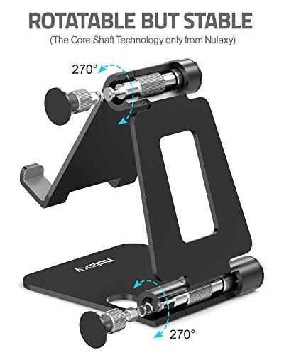 Nulaxy-A4-Cell-Phone-Stand-Fully-Foldable-Adjustable-Desktop-Phone-Holder-Cradle-Dock-Compatible-with-Phone-11-Pro-Xs-Xs-Max-Xr-X-8-iPad-Mini-Nintendo-Switch-Tablets-7-10-All-Phones