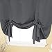 H.VERSAILTEX Thermal Insulated Blackout Grey Curtains Tie Up Shade for Window (Rod Pocket Panel) - 42