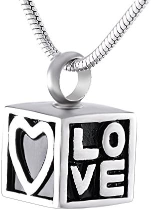 Peerless Pieces Urn Necklace Cremation Keepsake Stainless Steel Box of Love #101