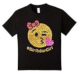 Kids birthday emoji shirt for girls 8 Black