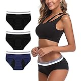 Intimate Portal Period Panties Girls Women Leakproof Menstrual Underwear 3 Pack Black Blue Blue 6XL Plus Size
