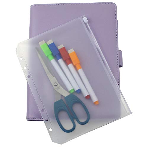 12 pcs A5 Size Translucent Plastic PVC Binder Pockets Envelope Case