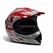 TMS Youth Kids Red Flame Dirt Bike ATV Motocross Helmet with Goggles and Gloves (Large)