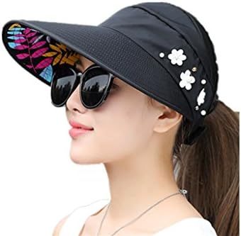 TTKBHHQ Womens Sun Hat Summer Beach Hat Foldable Wide Brim Reversible UPF 50+