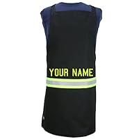 Fully Involved Stitching Personalized Firefighter Black Cooking Apron