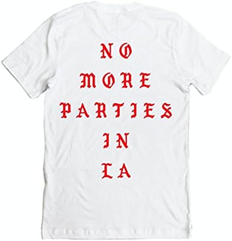 TTEOGPE No More Parties in LA Kanye West White Short Sleeve T-Shirt Medium