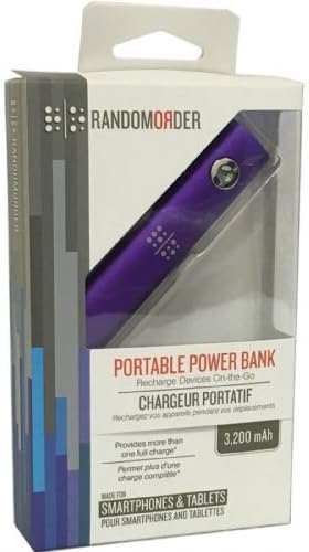 Random Order 3,200 mAh Portable Power Bank 2.1A Output - Purple