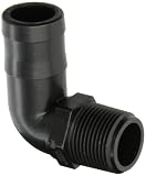 Banjo HB100/125-90 Polypropylene Hose Fitting, 90 Degree Elbow, 1" NPT Male x 1-1/4" Barbed