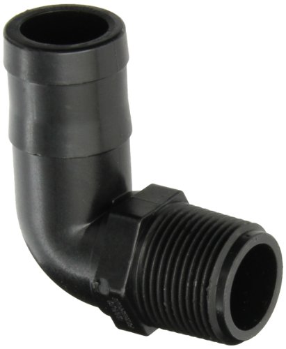 Banjo HB100/125-90 Polypropylene Hose Fitting, 90 Degree Elbow, 1" NPT Male x 1-1/4" Barbed