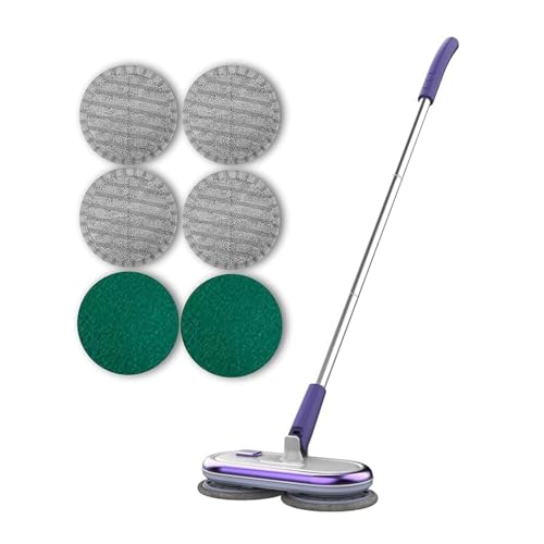 GOBOT Electric Sweeper for Floor Cleaning, Double Rotation, Cordless Electric Sweeper for Hard Wood and Tile Floor Scrubber, 4 Fiber Pads, 2 Washing Pads