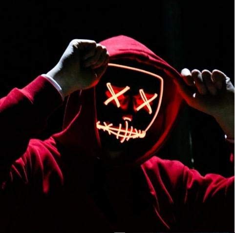 Halloween Masks for AdultsLed Purge Mask Light Up MaskHalloween Mask Led Mask Scary Halloween Mask for Halloween - Thumbnail 2