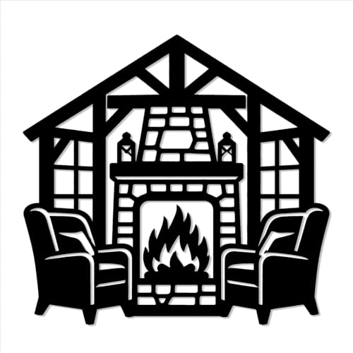 Cozy Fireplace Metal Wall Art