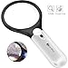 Magnifying Glass, BearMoo 3X 45X Handheld Reading Magnifier Glass with 3 LED Lights for Reading/Maps/Watch Repair/Newspaper/Jewelry Loupes/Ins (White+Black)